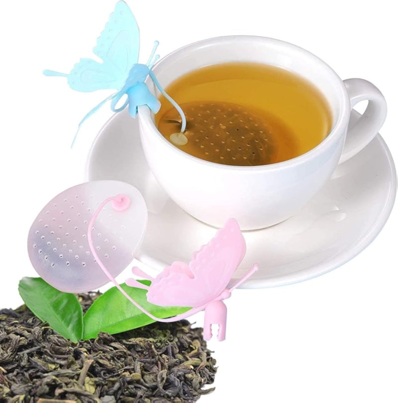 "مصفاة شاي فريدة على شكل فراشة - مصفاة شاي صديقة للبيئة وقابلة لإعادة الاستخدام - تحافظ على نكهة الشاي ولوازم المطبخ - 12 سم (أزياء.منزل)" (1، (شكل عشوائي))