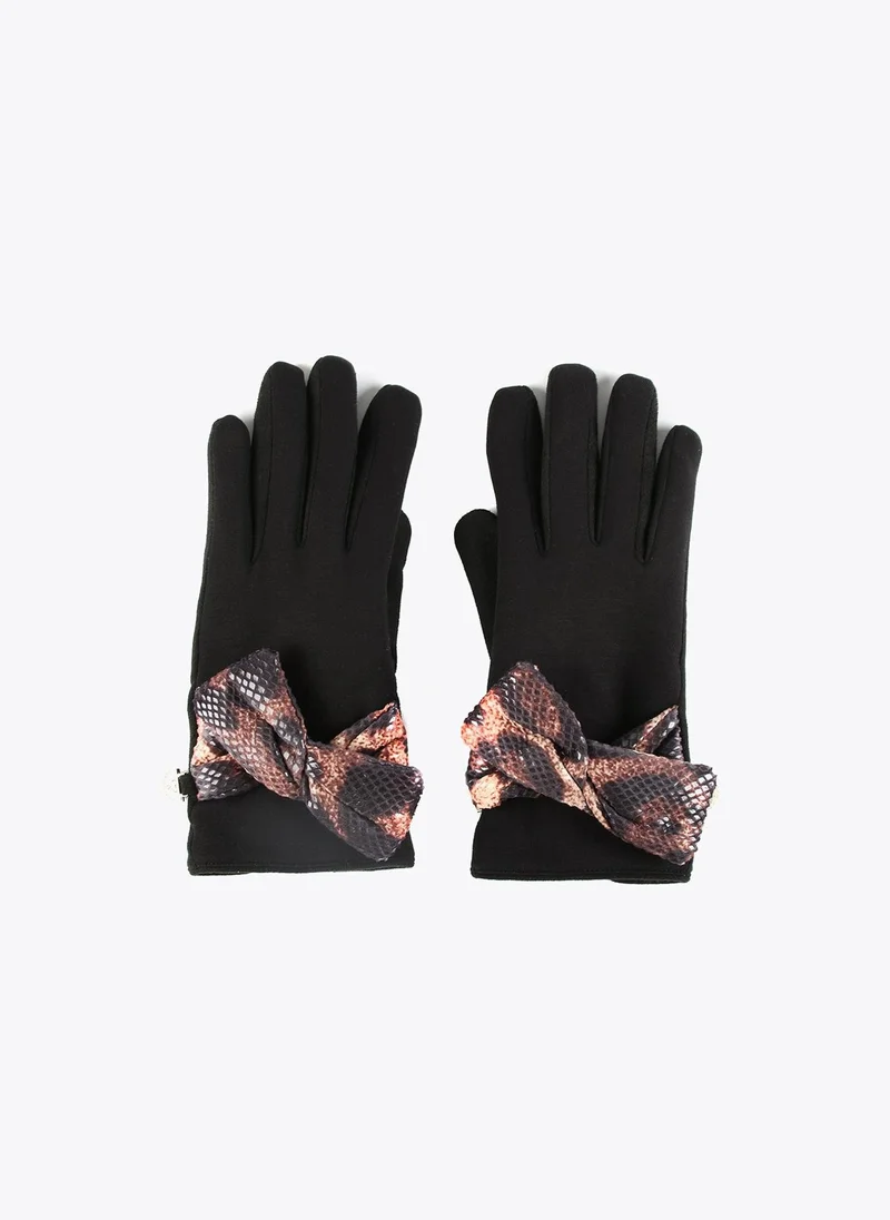 Lola Casademunt Animal print knot gloves