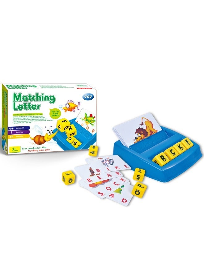707 Games Matching Letter Game Toy, Learn English Words Puzzle Game, Picture-Based Word Card Machine, Classic Early Development Word Puzzle Toys for Ages 3+ - Image 1