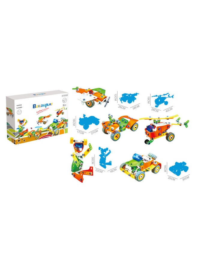 Product Disassembly Nut Building Block Toys STEAM Assembly DIY Assembly Building Block Creative Early Education Educational Toys-Color:7742 Disassembly Building Blocks (136PCs) 5in1