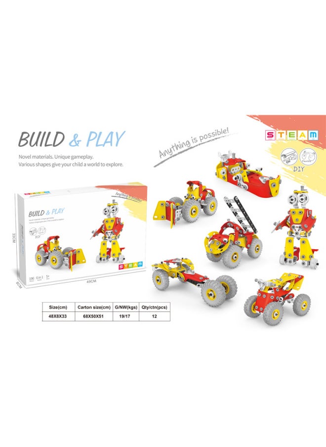 Product Disassembly Nut Building Block Toys STEAM Assembly DIY Assembly Building Block Creative Early Education Educational Toys-Color:7742 Disassembly Building Blocks (136PCs) 5in1