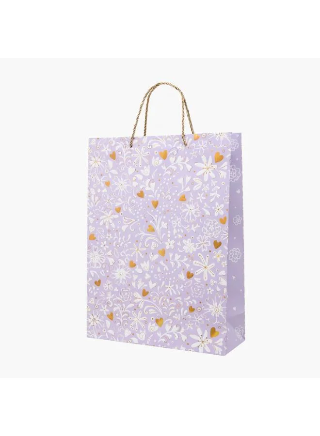 فايندز Findz Floral Print Paper Gift Bag - Large