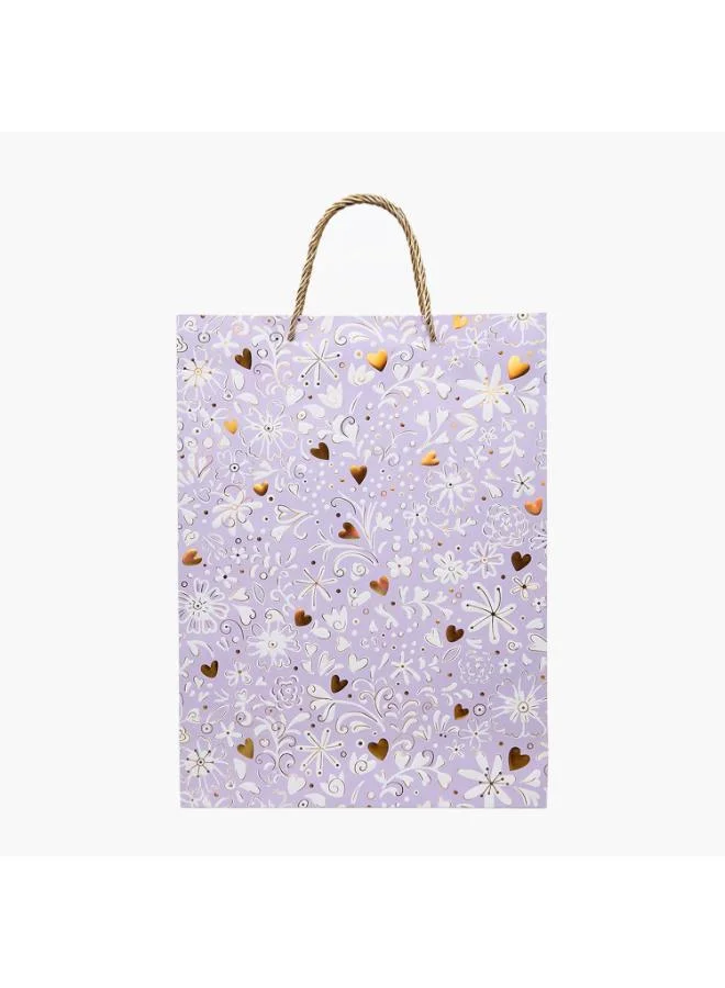 فايندز Findz Floral Print Paper Gift Bag - Large