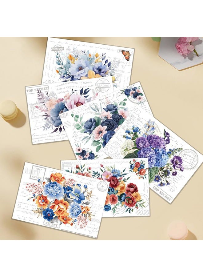 EoBeCy Blooming Floral Rub on Transfers for Furniture: 6 Pcs Large Vintage Flowers Rub on Transfers for Furniture, UV DTF Transfer Sticker Decals for Wood Glass Tables Home Office DIY Decor(8×12-in) - Image 4