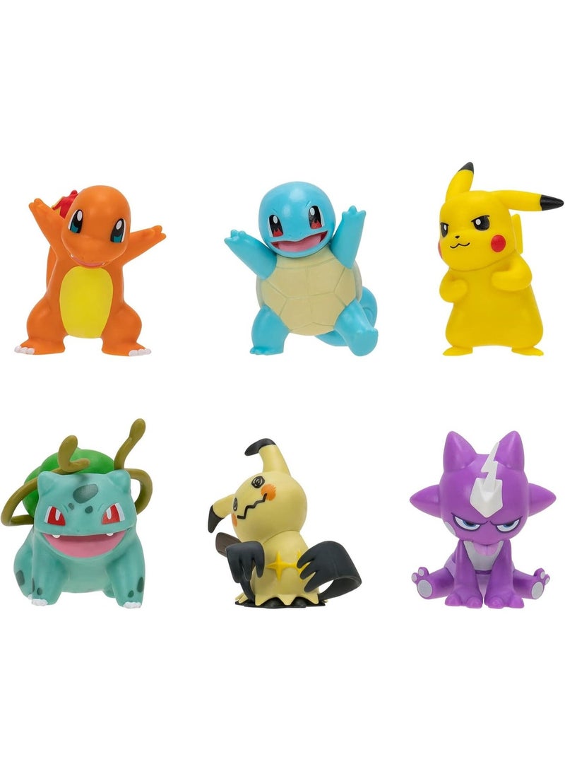 بوكيمون Pokemon Battle Figure 06 Pcs in 01 Pack Multipack Pikachu, Axew, Shinx, Eevee, Machop & Shuckle, Official Figures, Battle Ready, 5 cm Each, Action Figurines, Collectibles, Display Figures, Toys for Boys - Assorted - Image 3