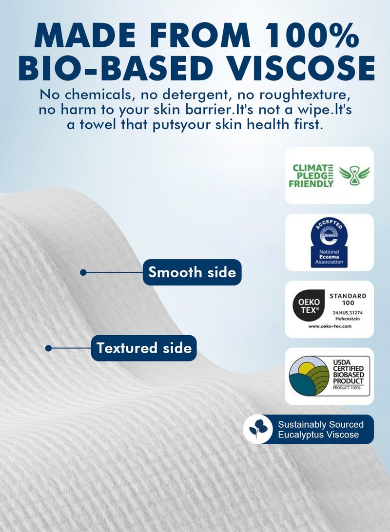 هومار كيت مناشف الوجه نايرا للاستخدام مرة واحدة - مناشف تنظيف الوجه فائقة النعومة، صحية، معتمدة من أطباء الجلدية، للبشرة الحساسة والمعرضة لحب الشباب، قابلة للتحلل الحيوي بنسبة 100%، خالية من الوبر، فائقة الامتصاص - Image 3