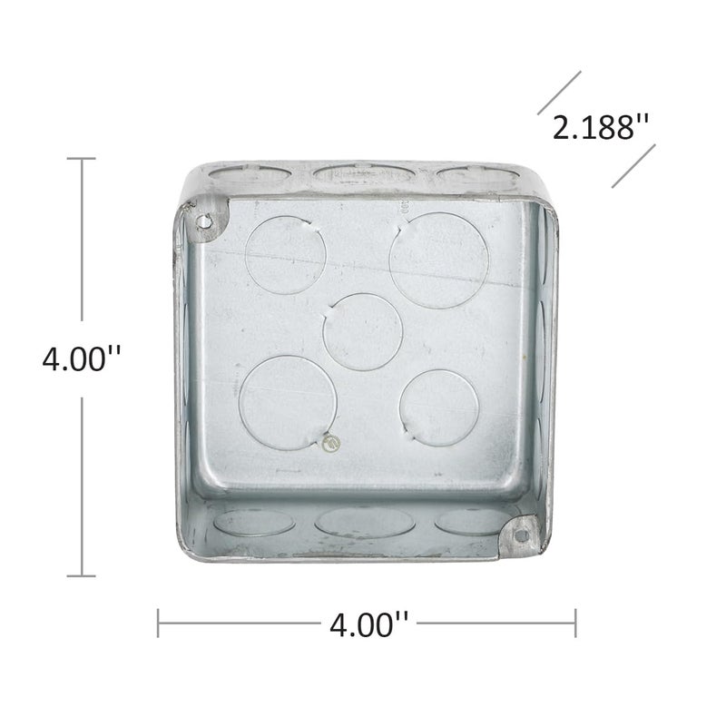 RACO Hubbell-Raco 239 4 in. Square Plenum Box, Eleven 1/2 and Five 3/4 in. Knockouts, Drawn, 2-1/8 in. Deep, Gray - Image 2