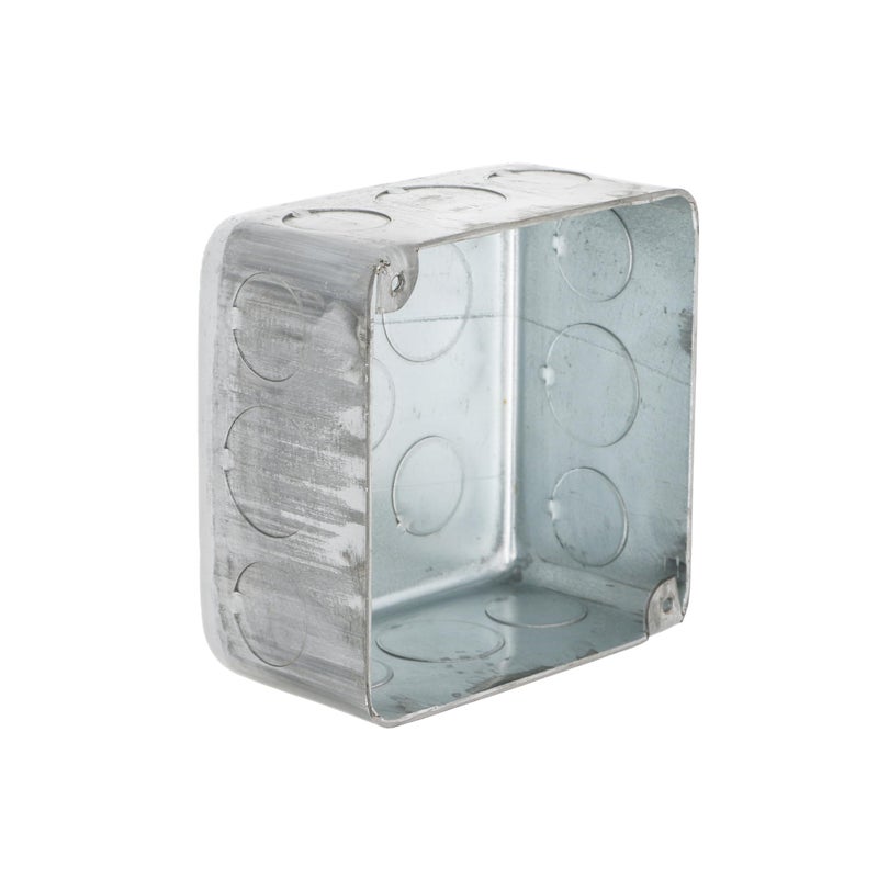 RACO Hubbell-Raco 239 4 in. Square Plenum Box, Eleven 1/2 and Five 3/4 in. Knockouts, Drawn, 2-1/8 in. Deep, Gray - Image 1