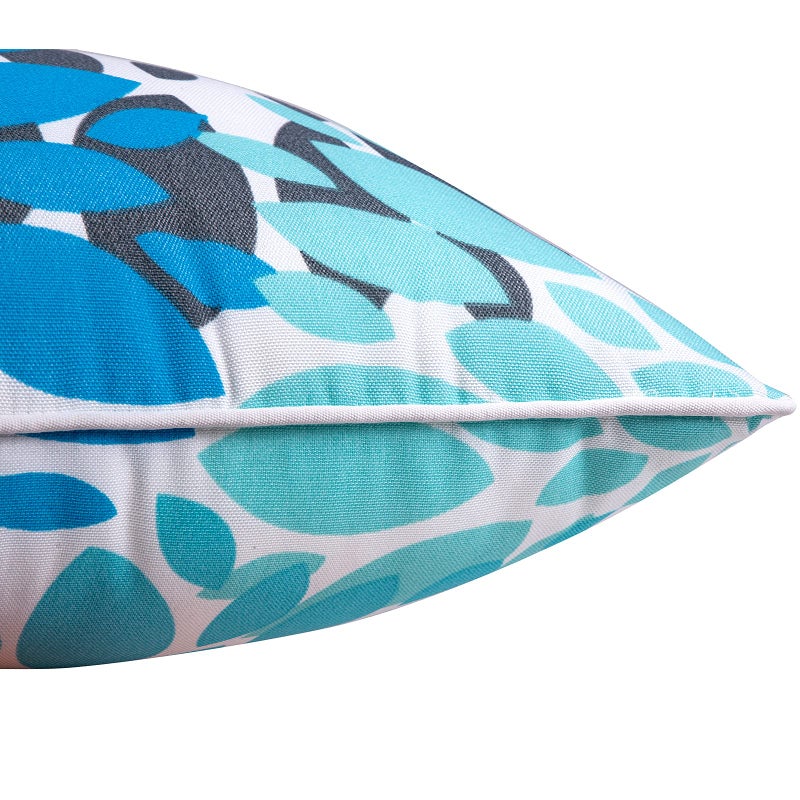 JMGBird Water-Resistant Outdoor Pillows Set of 2, 12x20 inch Durable Sky Blue Mandala Pattern Throw Pillows with Inserts for Patio Furniture - Image 3