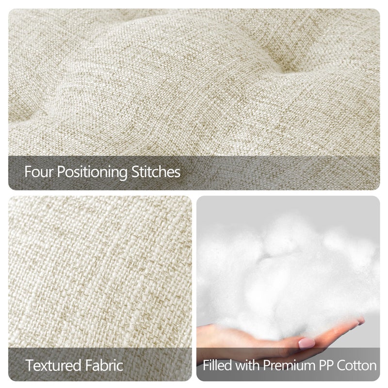 Sunlit Bar Stool Covers - Set of 2 Round Bar Stool Seat Covers, Soft and Cushioned Bar Chair Covers, Easy to Install and Wash, Cover Only, 12 Inch Diameter, Beige - Image 3