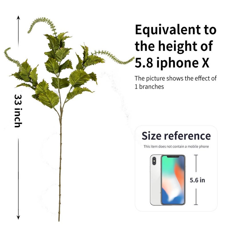 Melorca&Guilla Artificial Plants,6Pcs 33inch Faux Greenery Stems,Faux Branches for Vase, Artificial Plants Branches Vase Filler for Kitchen Office Shop Home DÃ©cor - Image 3