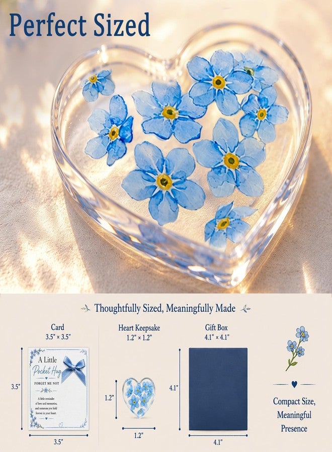 YYDESN Forget Me Not Forever In My Heart Keepsake, Thinking of You Gift, A Reminder Love Stays Close, Long Distance Friendship, Mother Daughter Connection, Sympathy Pocket Hug - Image 2