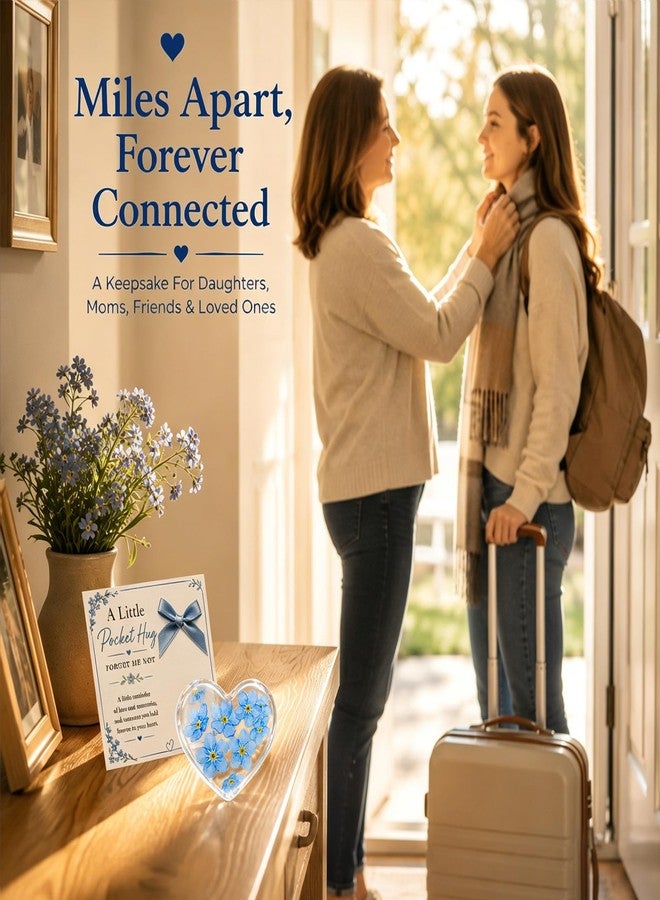 YYDESN Forget Me Not Forever In My Heart Keepsake, Thinking of You Gift, A Reminder Love Stays Close, Long Distance Friendship, Mother Daughter Connection, Sympathy Pocket Hug - Image 3
