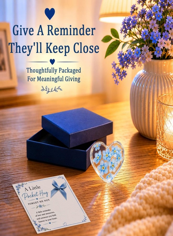 YYDESN Forget Me Not Forever In My Heart Keepsake, Thinking of You Gift, A Reminder Love Stays Close, Long Distance Friendship, Mother Daughter Connection, Sympathy Pocket Hug - Image 5