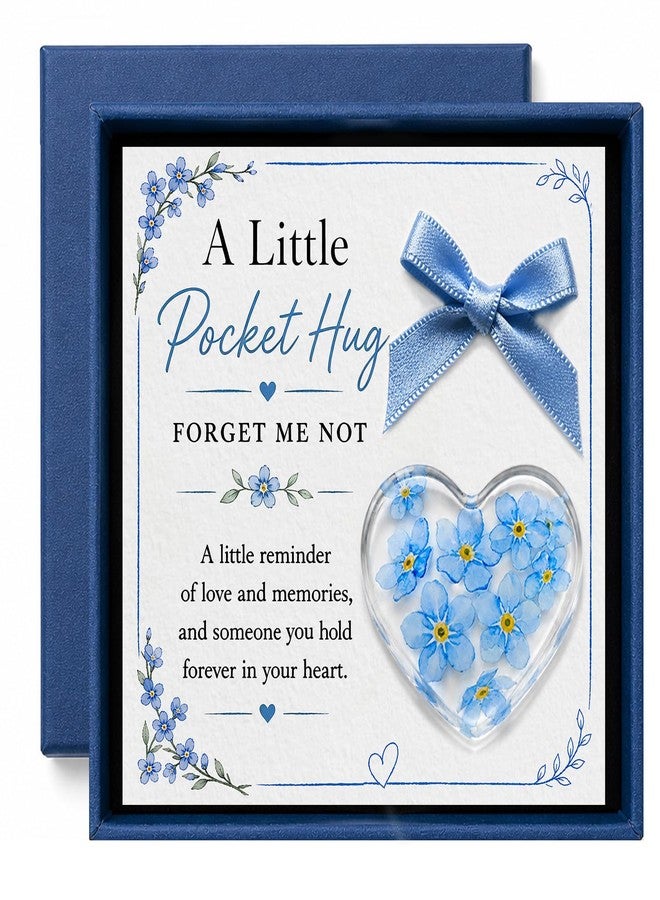 YYDESN Forget Me Not Forever In My Heart Keepsake, Thinking of You Gift, A Reminder Love Stays Close, Long Distance Friendship, Mother Daughter Connection, Sympathy Pocket Hug - Image 1