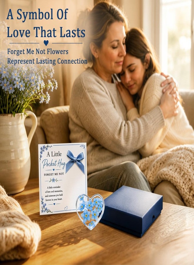 YYDESN Forget Me Not Forever In My Heart Keepsake, Thinking of You Gift, A Reminder Love Stays Close, Long Distance Friendship, Mother Daughter Connection, Sympathy Pocket Hug - Image 4