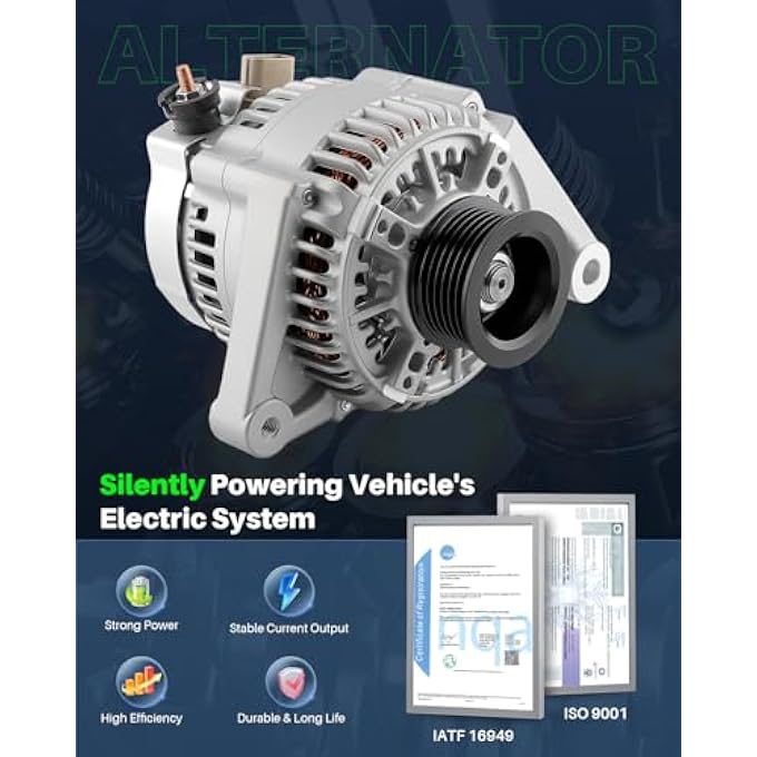 Dacall Alternator Fit for Toyota Corolla (2003-2008), Celica (2000-2005), Matrix (2003-2008), MR2 Spyder Base (2000-2004), Pontiac Vibe (2003-2008); Replace OE 13878, 27060-0D110 - Image 2