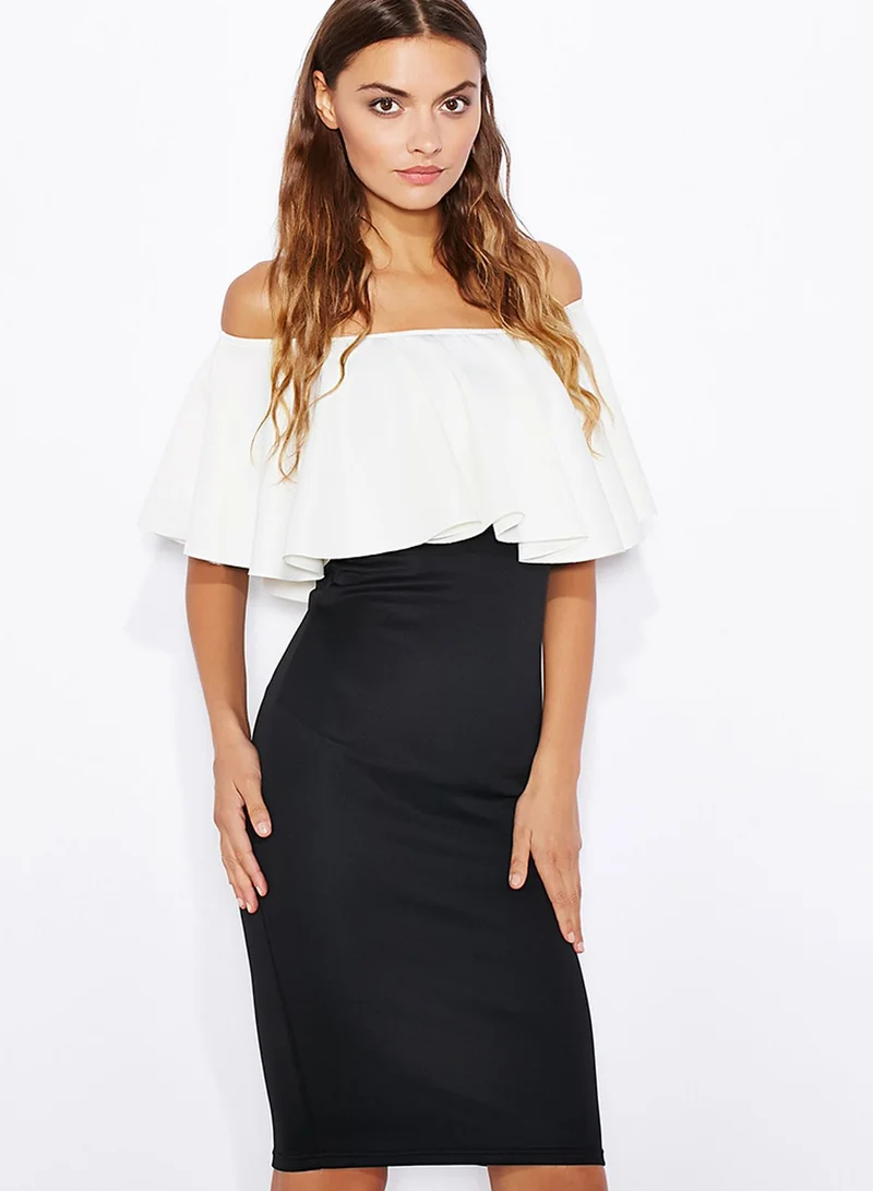 Ginger Ruffle Bardot Dress