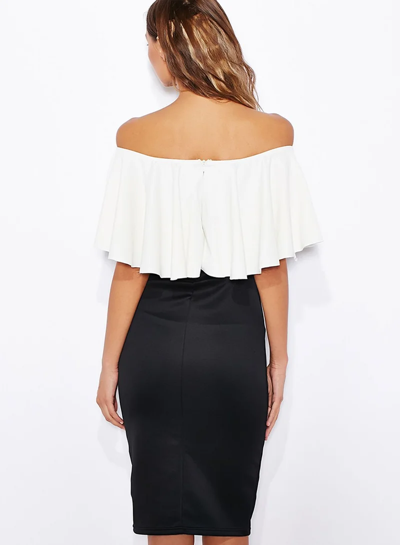Ginger Ruffle Bardot Dress