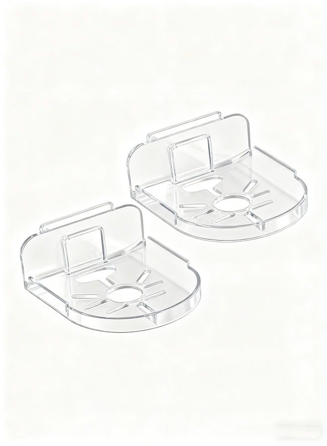 Bukela 4PCS Wall Mount Storage Rack, No Drilling Adhesive Bracket for Security Cameras & Speakers, Heavy Duty Stick-Up Holder, Easy Install Clear Shelf for Baby Monitors & Home Use - Image 2