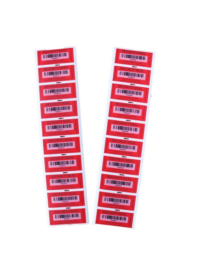 TamperSeals Group 100Pcs 25X60Mm Red Total Transfer Tamper Evident Security Void Stickers/Labels/Seals With Barcode - Image 2