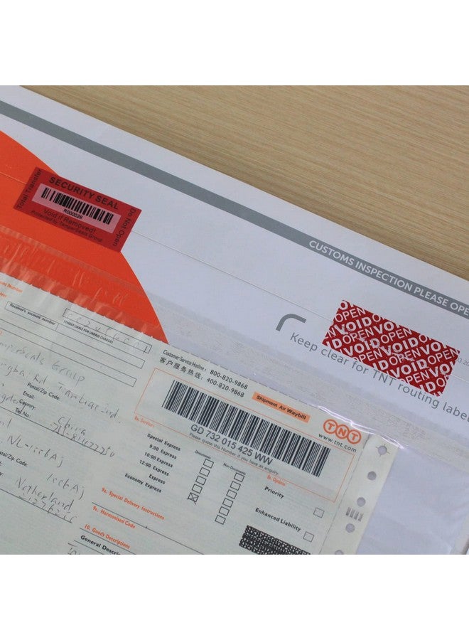 TamperSeals Group 100Pcs 25X60Mm Red Total Transfer Tamper Evident Security Void Stickers/Labels/Seals With Barcode - Image 4