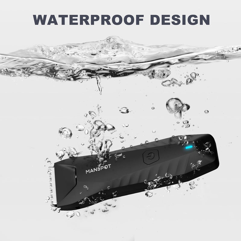 MANSPOT Manscape Body & Pubic Hair Trimmer for Men, Electric Groin Hair Trimmer, Replaceable Ceramic Blade Heads,Waterproof for Wet/Dry Use,Standing Recharge Dock,90 Minutes Shaving(Black) - Image 5