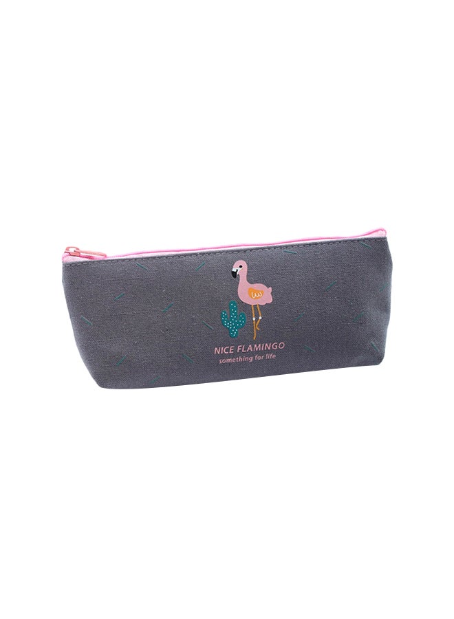 Loquat Flamingo Pattern Pencil Case Grey