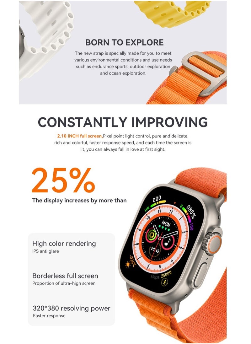 AROAQ - HW68 Ultra Altitude Barometer Non-Invasive Blood Sugar Health Sport Smart Watch - Image 1