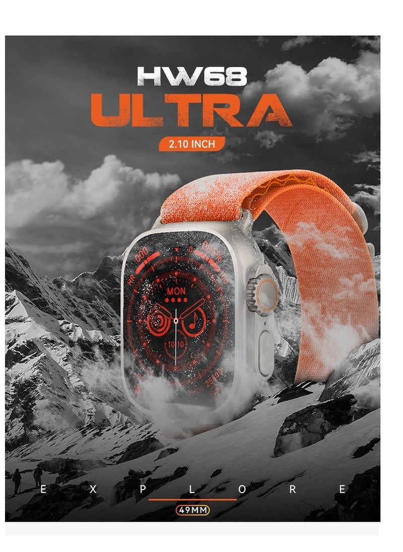AROAQ - HW68 Ultra Altitude Barometer Non-Invasive Blood Sugar Health Sport Smart Watch - Image 1