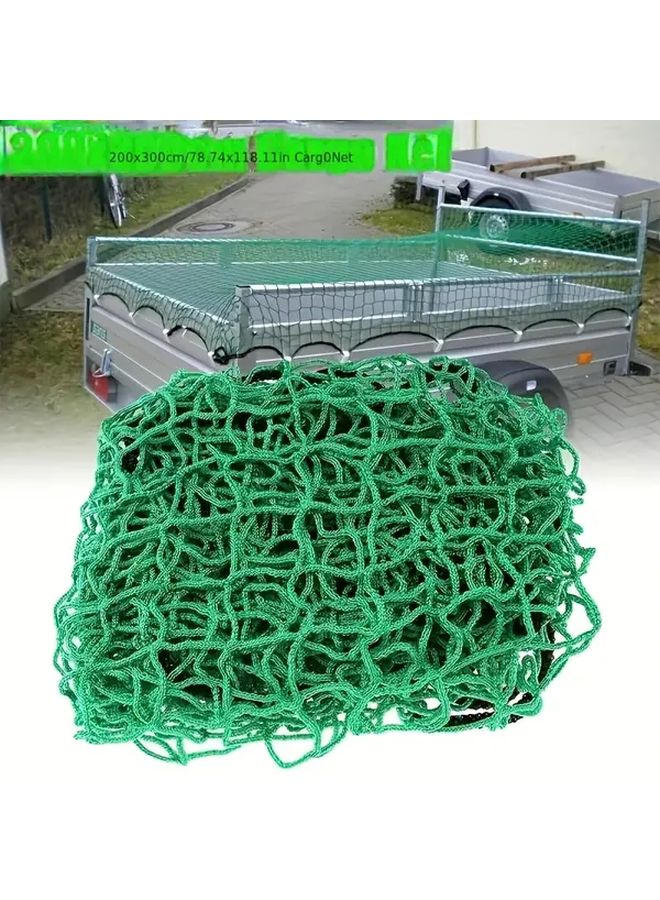 Green Heavy Duty Trailer Loading Net 1196x78 Inch Reinforced Edge Flatbed Forklift Pickup Truck - Image 2