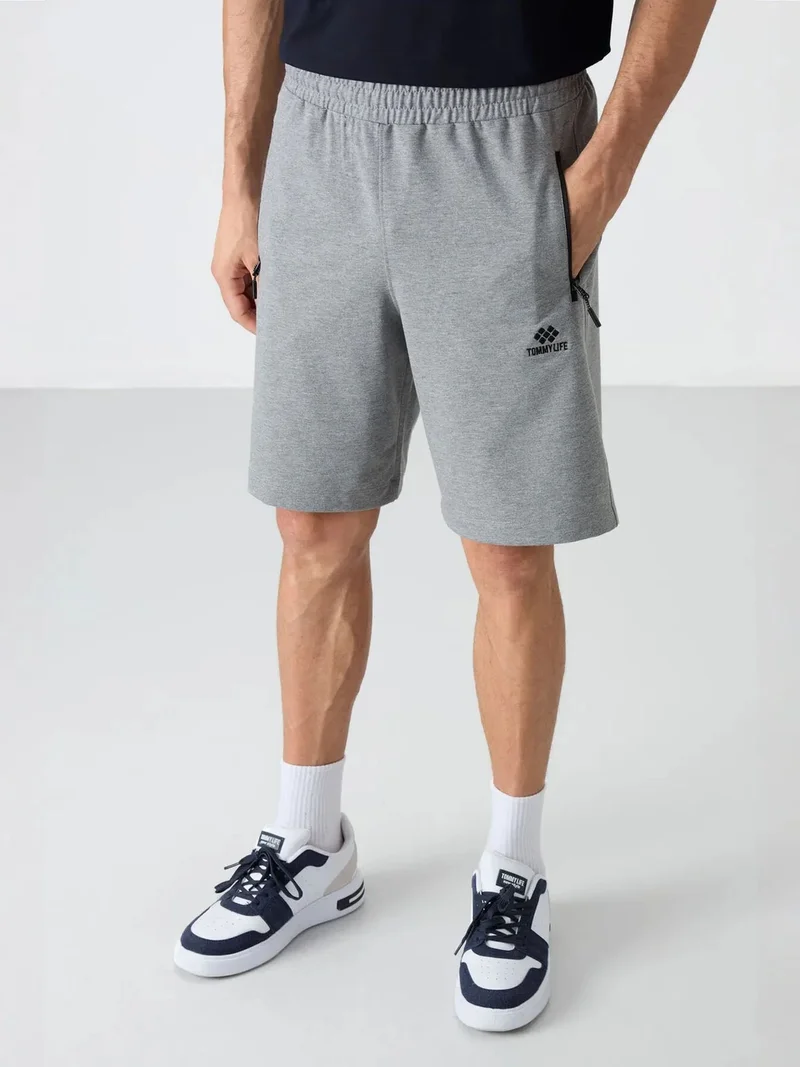 TOMMYLIFE TOMMY Men's Regular-fit Knit Sweat Shorts