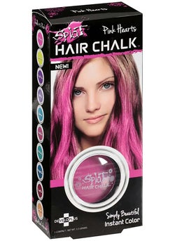 SPLAT Splat Pink Hearts Hair Chalk 1 Compact Temporary Hair Color Glides on Easily for Fun Pops of Color Washable Hair Color Chalk Shampoos Out Cruelty Free  Vegan 