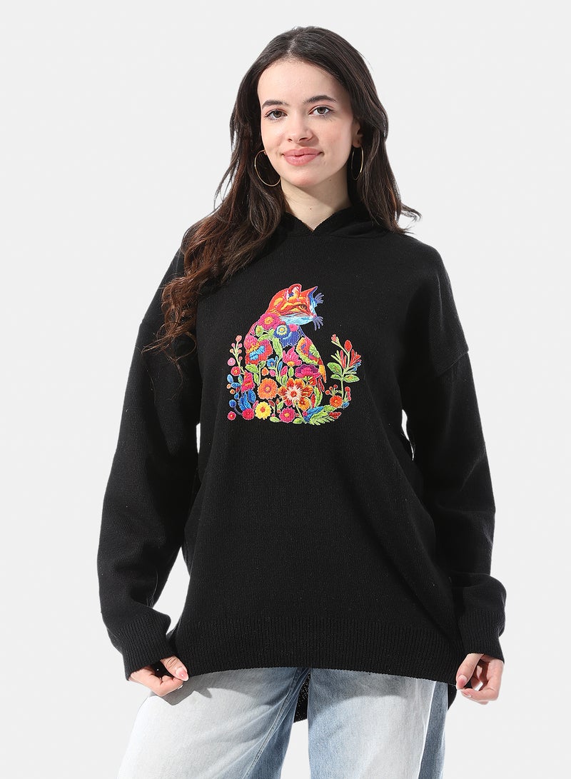 Andora High Low Slip On Patterned Pullover - Image 1