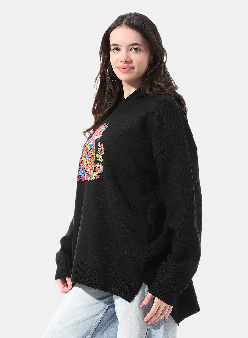 Andora High Low Slip On Patterned Pullover - Image 2