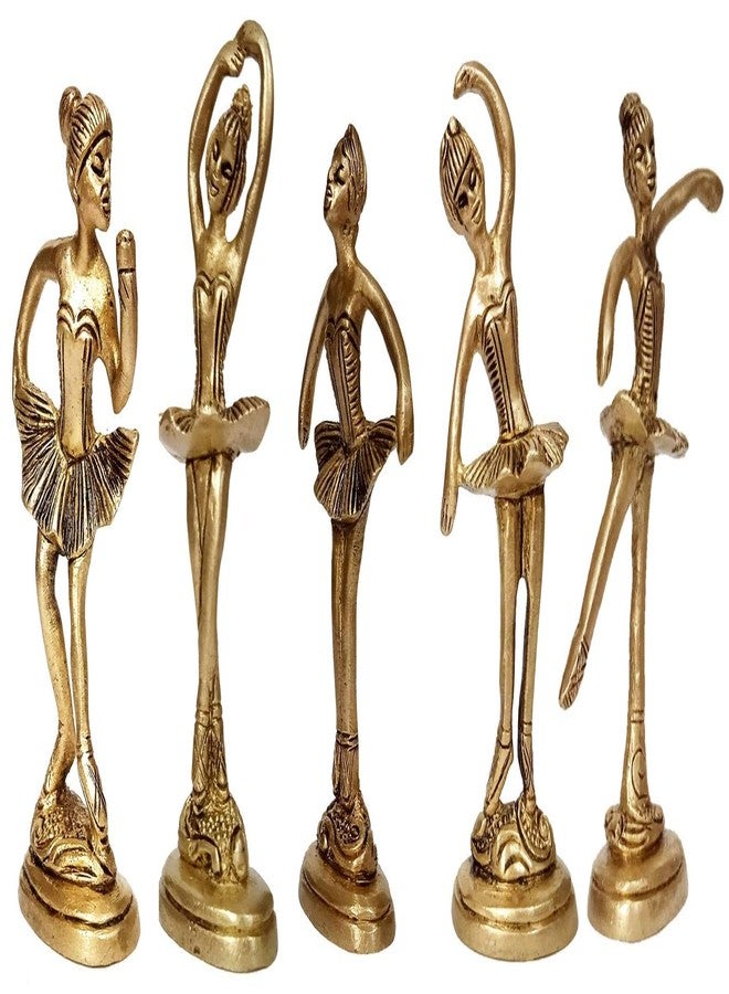 Purpledip Brass Statues Ballet Dancing Girl: Ballerina Set in 5 Poses (12264) - Image 2