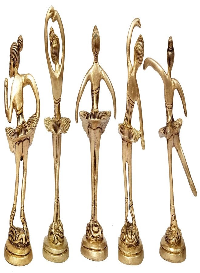 Purpledip Brass Statues Ballet Dancing Girl: Ballerina Set in 5 Poses (12264) - Image 4