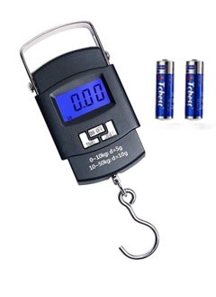 Luggage Scale, 110lb/50kg Luggage Weight Scale with Backlit LCD Display, Digital Fish Scale with Measuring Tape Portable Hanging Scale Suitcase Scale with Handle & Large Hook & 2 AAA Batteries