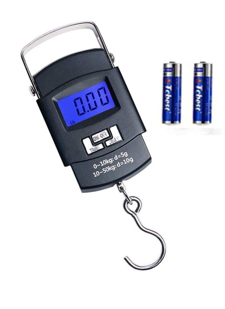 Casa Bella The Brand - Luggage Scale, 110lb/50kg Luggage Weight Scale with Backlit LCD Display, Digital Fish Scale with Measuring Tape Portable Hanging Scale Suitcase Scale with Handle & Large Hook & 2 AAA Batteries - Image 1
