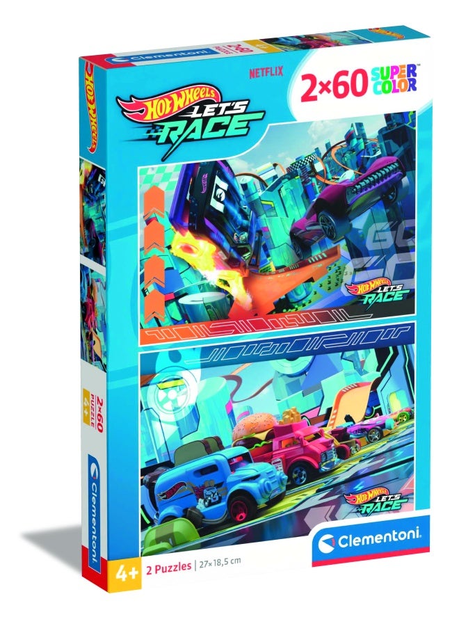 Clementoni Puzzle Hotwheels Racing 2X60pcs - Image 1