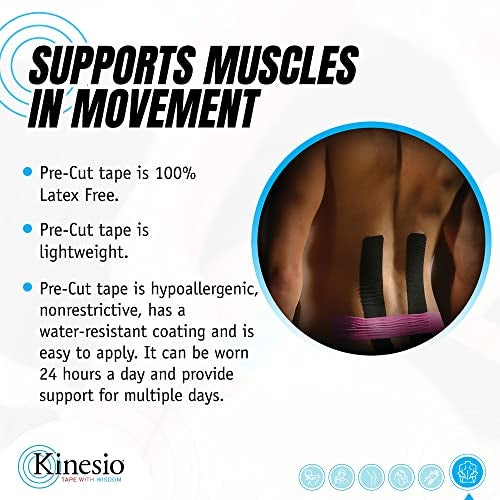Kinesio Tape - Pre-Cut Back Support - Optimized Athletic Tape Strips - Image 2