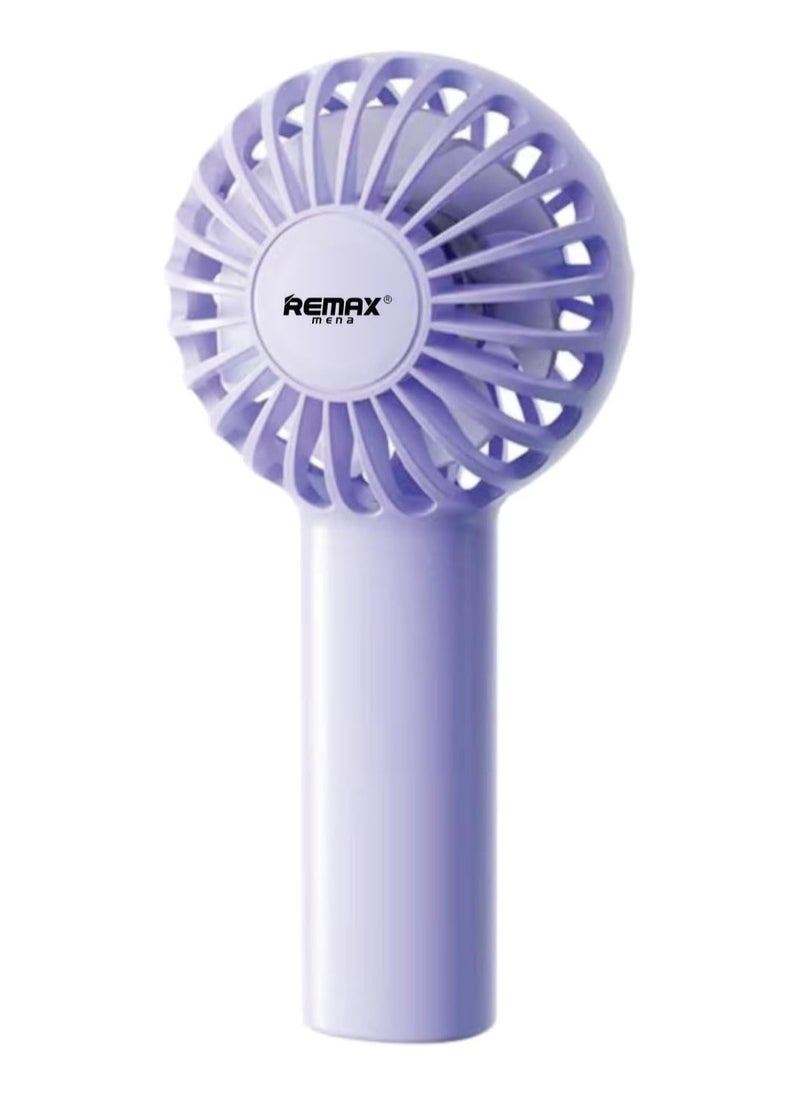 Remax Mena Portable Mini Fan Handheld Fan, 3 Speeds Small Personal Fan USB Rechargeable, Makeup Fans for Stylish Girls Women Kids (Purple)  - Image 1