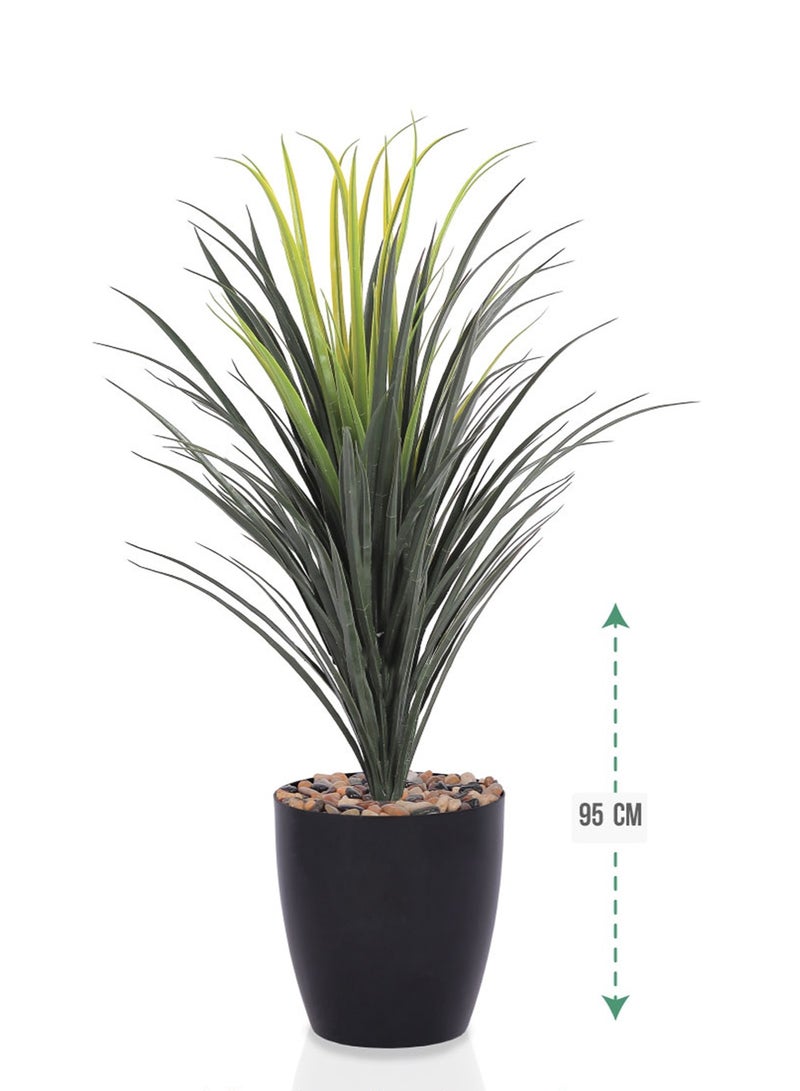 تالا نبات صبار صناعي ديكوري بارتفاع 95 سم – تصميم طبيعي واقعي مع أصيص أسود أنيق مثالي لتزيين المنازل والمكاتب - Image 1