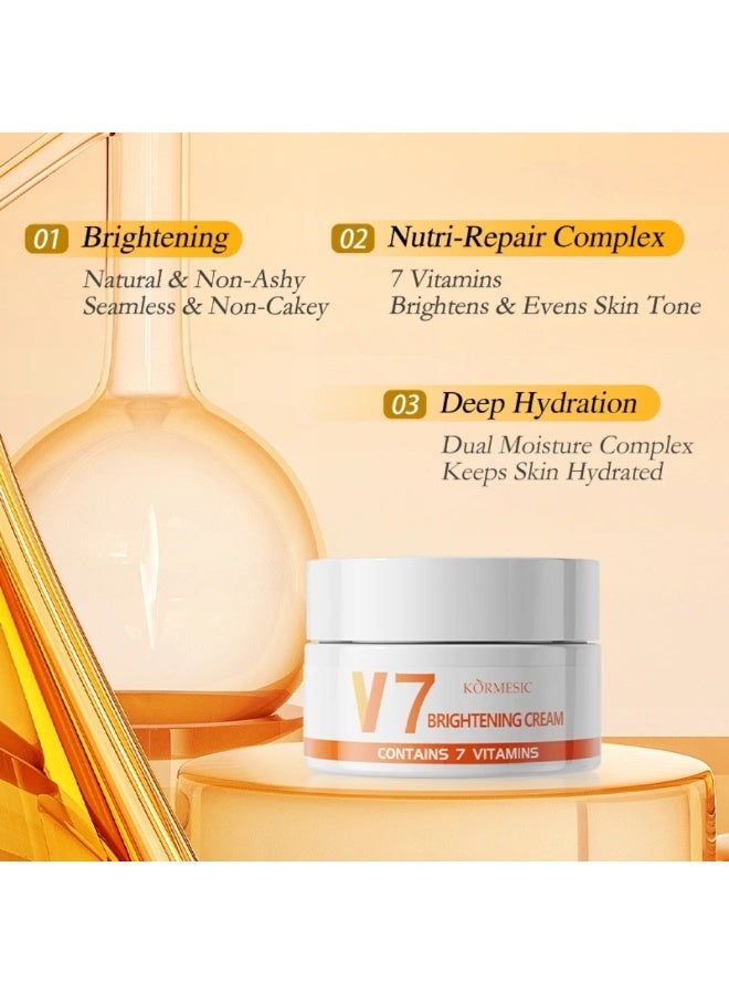 Kormesic V7 Brightening Cream Lighten Spots Radiant Skin Moisturizing Hydrating Enhance Skin Radiance for Women & Men 40g - Image 4