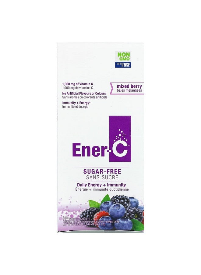 Ener-C Sugar Free Mixed Berry Multivitamin Drink Mix 1000Mg Vitamin C Nongmo Vegan Real Fruit Juice Powders Natural Immunity Support Electrolytes Gluten Free 1Pack Of 30 - Image 3