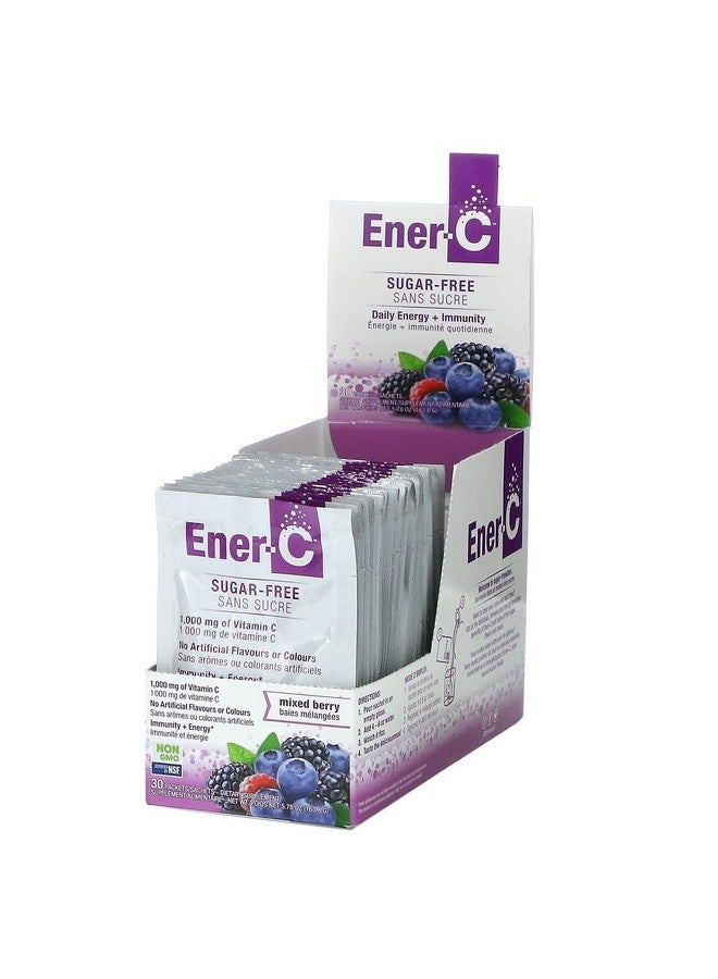 Ener-C Sugar Free Mixed Berry Multivitamin Drink Mix 1000Mg Vitamin C Nongmo Vegan Real Fruit Juice Powders Natural Immunity Support Electrolytes Gluten Free 1Pack Of 30 - Image 2