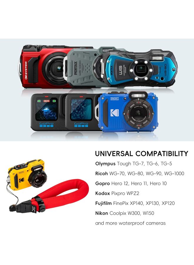 Waterproof Camera Floating Wrist Strap Photographer Gift for Men and Women, Red, 18cm - Image 3