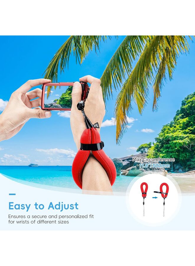 Waterproof Camera Floating Wrist Strap Photographer Gift for Men and Women, Red, 18cm - Image 4