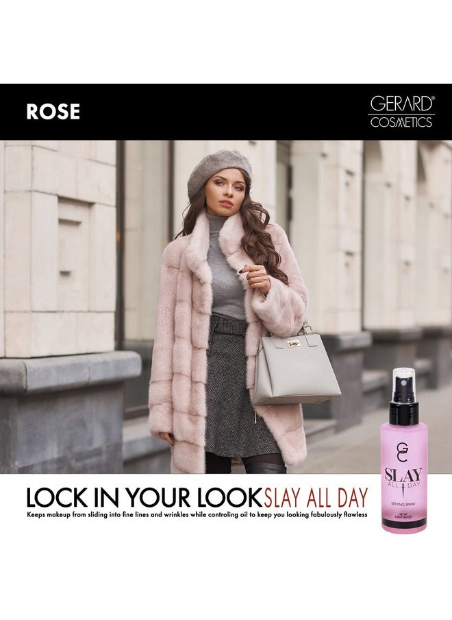 Gerard Cosmetics Gerard Cosmetics Slay All Day Makeup Setting Spray | Rose Scented | Matte Finish with Oil Control | Cruelty Free, Long Lasting Finishing Spray, 3.38oz (100ml)  - Image 3