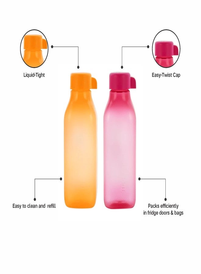 Tupperware Aquasafe 1ltr Square Screw Cap Bottle (Set of 2) - Image 4